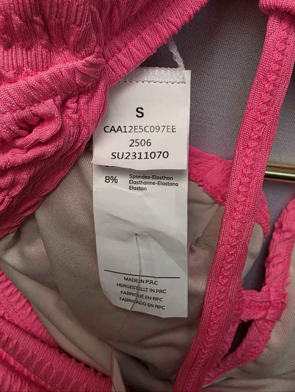 Cupshe Bright Pink One-Piece Swimsuit with V-Plunge - Picture 8 of 9